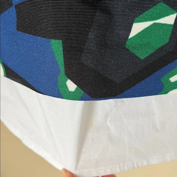 NWF Jil sander navy and black geometric mini lined skirt